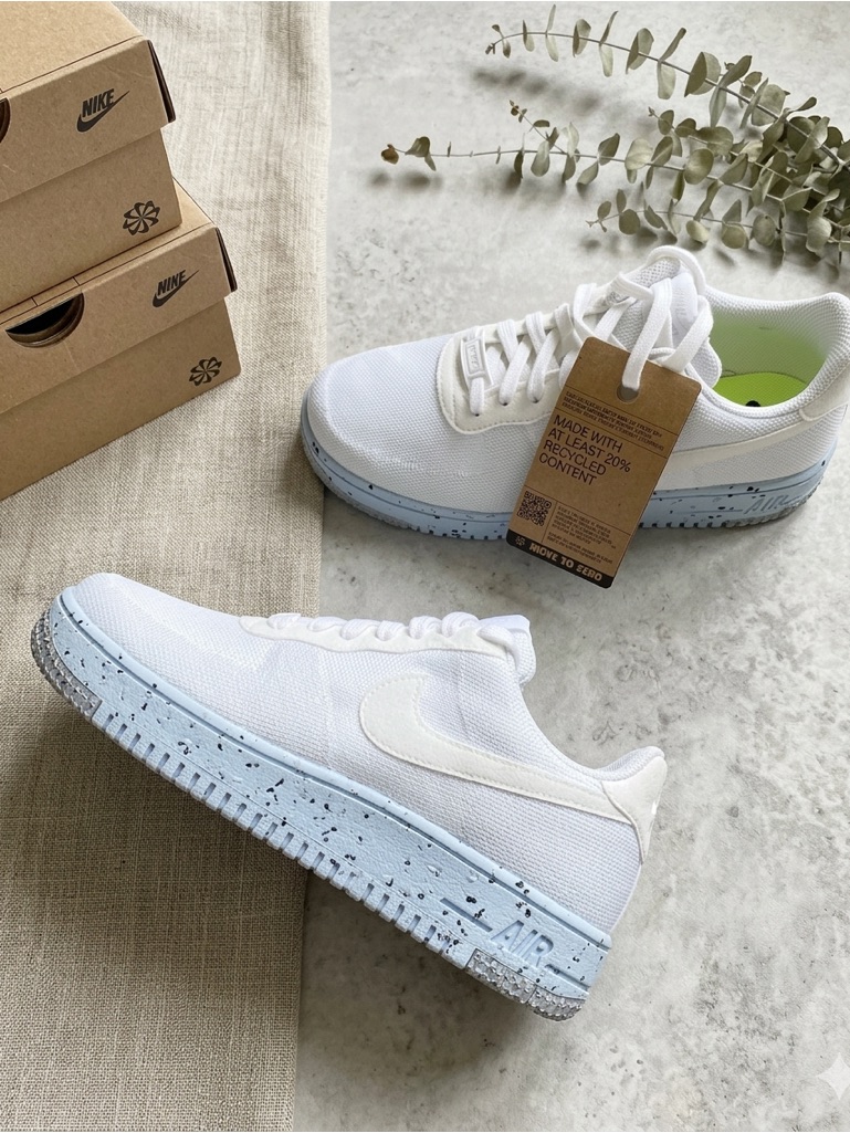 Nike Air Force 1 Crater Flyknit Womenâs 8.5 White Pure Platinum Nib Dc7273-100